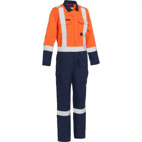 PIP 385WFRHC-ON-L, Bisley®, AR/FR Women's Ripstop Coverall with Navy Bottom - Industrial Wash Durab